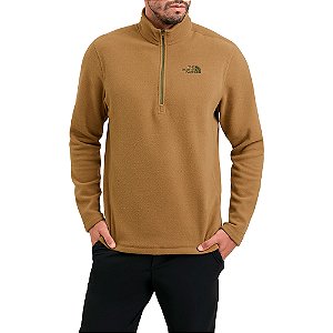 Fleece Masculino Glacier 1/4 Zip Marrom Utility Brown - The North Face