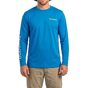Camisa de Pesca Shimano Tech Top Longa UPF30+ Azul - Shimano