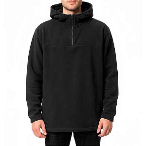 Jaqueta Masculina Fleece Preta Com Capuz - Oro Adventure