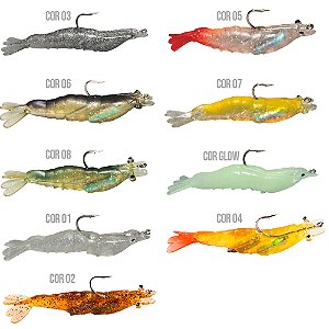 Isca Artificial Camarão de Silicone 5cm w146-10 - Maruri