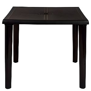 Mesa Plástica Quadrada Desmontável Preta - Mor