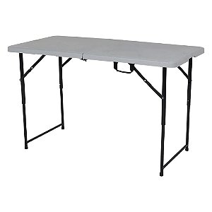 Mesa Dobrável Portátil Até 120kg 122cm Cinza - Bel