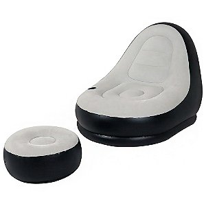 Poltrona Inflável Lounge com Pufe Até 100kg - Bel