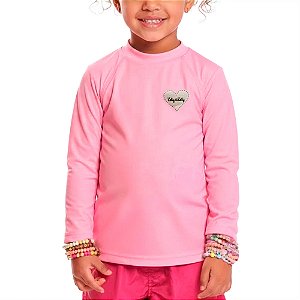Camiseta De Manga Longa Infantil Proteção50+ Rosa - KelyKety
