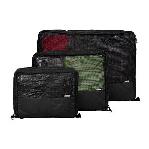Organizador De Mala Mesh Trio Preto - Curtlo