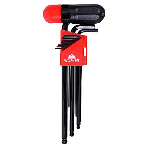 Jogo De chave Hexagonal 1.5 a 10mm 10 Peças - Worker