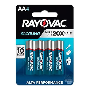 Pilha Alcalina AA Pequena 04 Peças - Rayovac