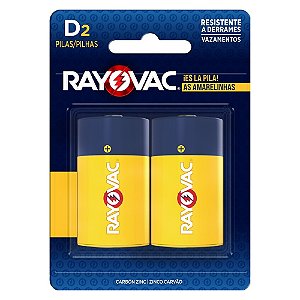 Pilha Amarela Grande D 2Pcs - Rayovac
