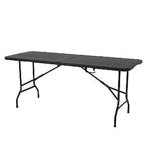 Mesa Dobrável Portátil Até 120kg 180cm Preto - Bel