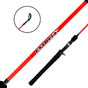 Vara para Carretilha Estrela 1,68m 15-30 Lbs Inteiriça Vermelha - Marine