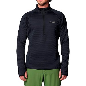 Jaqueta Masculina 1/2 Ziper Crystal Leaf Omni-Heat Helix H Black - Columbia