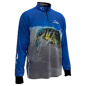 Camiseta de Pesca All Protect Tucunare Azul - Faca na Rede