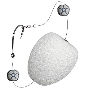 Bóia Pão Branca EVA Com Chicote e Anzol - Flex Fishing