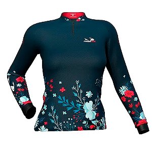 Camiseta de Pesca Feminina Baby Flowers Dry Flex - Presa Viva