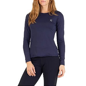 Camiseta Sport Dry Manga Longa Feminina UV50+ Marinho - Oro Adventure