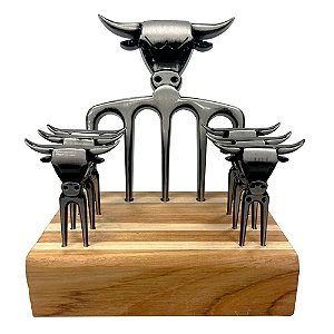 Kit Petisco Prata Velha Garfo 7 Peças - Churrasul