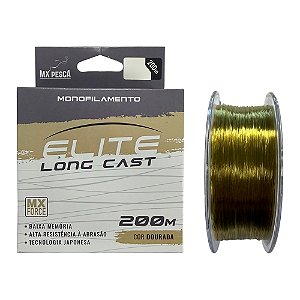 Linha Monofilamento Elite Long Cast 0.40mm 200m Dourada - MX Pesca
