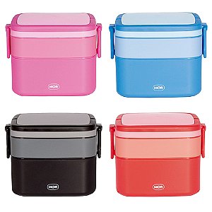 Pote Marmita 2 Andares Quadrado com Alça Cor Sortida - Mor