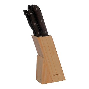 Conjunto de Facas Cepo Essential 5 Peças - Hauskraft