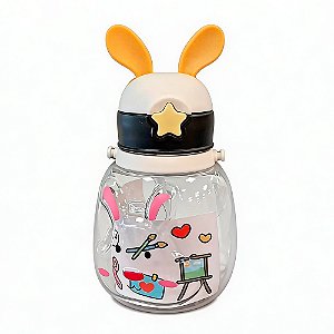 Garrafa Squeze Colhinho 700Ml Infantil Com Alça Adesivos Cor Sortida - Ecooda