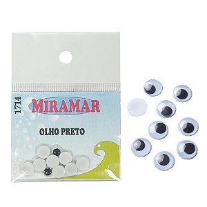 Kit 5 Pares Olho 3D Para Isca Artificial 7mm Preto - Miramar