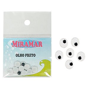 Kit 5 Pares Olho 3D Para Isca Artificial 5mm Preto - Miramar