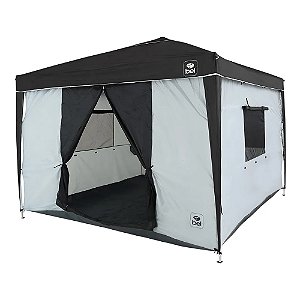 Barraca Para Gazebo Dobrável 3x3m Oasis Cinza/Preto - Bel