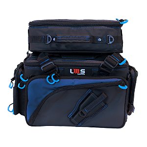 Bolsa Defender 2 Estojos Porta Carretilha Ajustável Preto/Azul - Lms