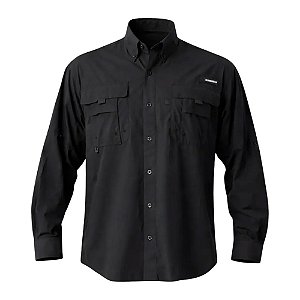 Camisa de Pesca Masculina Classic Plus Preto - Mar Negro