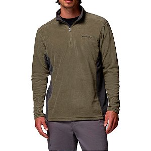Jaqueta Fleece Masculina Klamath Range II Half Zip Stone Green / Shark - Columbia