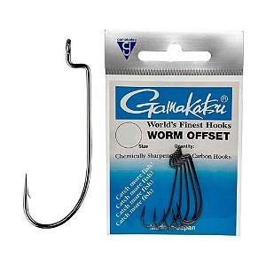 Anzol Worm Off Set Shank Black - Gamakatsu