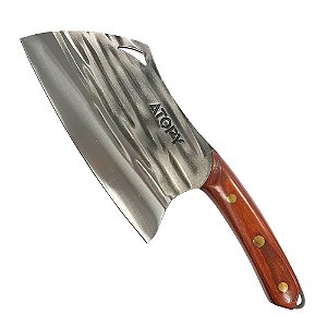 Cutelo com Furo Inox Robusto Cabo Madeira - Atopy
