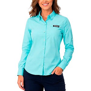Camisa Feminina Classic Plus Azul Tiffany - Mar Negro