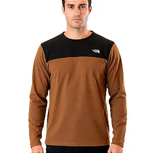 Fleece Masculino Glacier Crew Preto / Marrom - The North Face