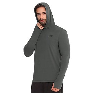 Camiseta Manga Longa Capuz Dedal Grafite - Oro Adventure