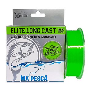 Linha Monofilamento Elite Long Cast 300Mts Verde - Mx Pesca