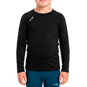 Camiseta Infantil Térmica Flanelada Preto - Snugg