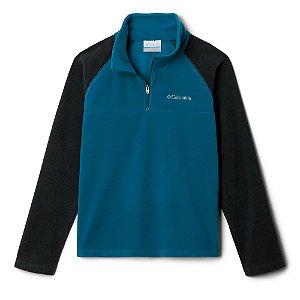Blusão Fleece Infantil Glacial™ Half Zip Azul / Preto - Columbia