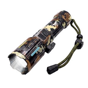 Lanterna Tática Led Recarregável Camuflada Medidor de Bateria JY-A4 - JYX