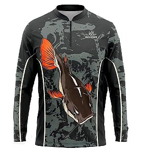 Camiseta de Pesca Masculina Premium Pira Grunge - Mar Negro