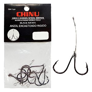 Anzol Encastoado Chinu Duplo Black c/5 - TopFishing