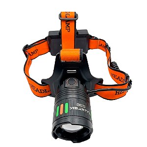 Lanterna De Cabeça LT-385 Zoom Recarregavel 2 Baterias - Luatek