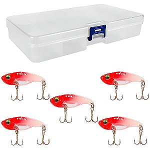 Kit 5 Ferrinhos de Pesca PGT-10 + Estojo DW-003