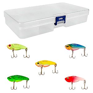 Kit 5 Ferrinhos Para Pesca 5cm 10g + Estojo DW-003
