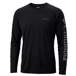 Camiseta Masculina Manga Longa Aurora Preto/Cinza - Columbia