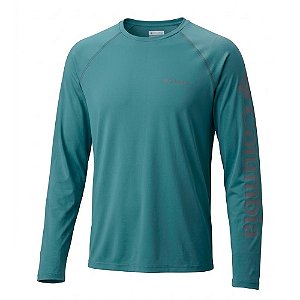 Camiseta Masculina Manga Longa Aurora Stone Green - Columbia