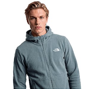 Fleece Masculino Com Capuz Glacier Full Zip Hoodie Cinza - The North Face