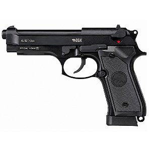 Pistola De Pressão Co2 M92 KL92 AG Black Blowback Full Metal 4.5mm - Qgk