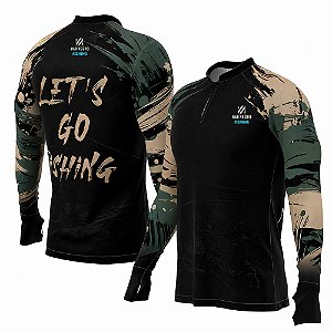 Camiseta De Pesca Premium FPS 50+ Let's Go - Mar Negro