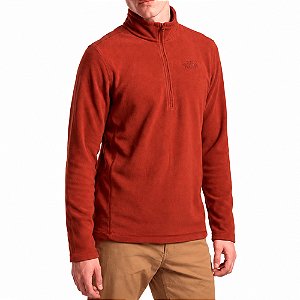 Fleece Masculino Glacier 1/4 Zip Iron Clay Terra Cota - The North Face